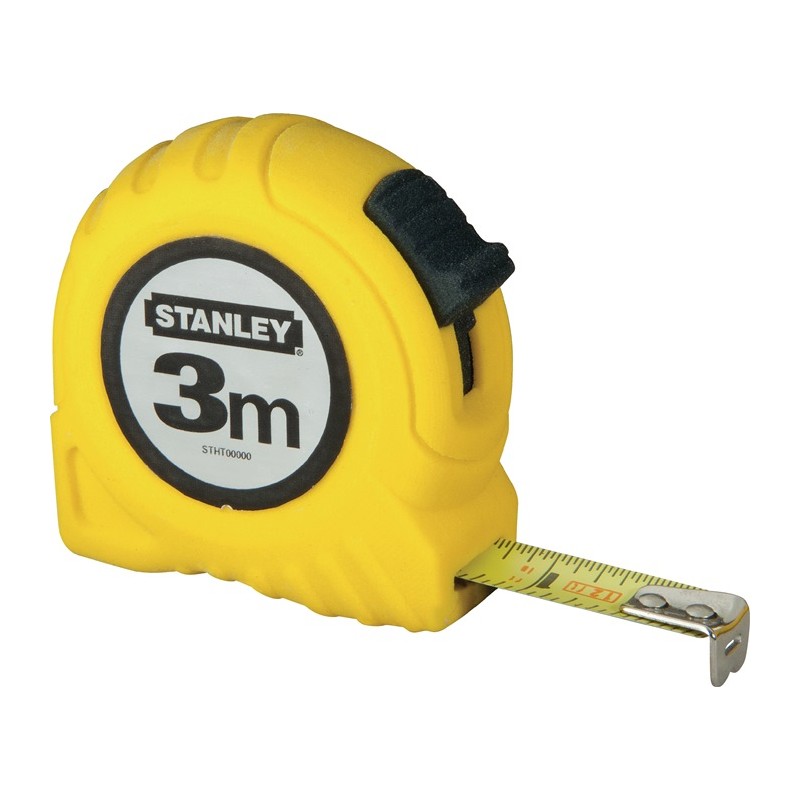 Mètre-ruban de poche longueur 3 m largeur 12,7 mm mm/cm EG II bloqueur en plastique plastique avec frein SB STANLEY