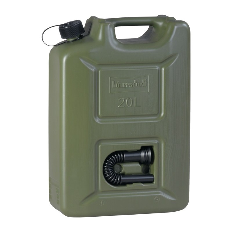 Bidon pour carburant profil contenu 20 l vert olive HDPE L350xl165xH495 mm  HÜNERSDORFF