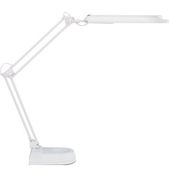Lampe de bureau métal/plastique blanc hauteur maxi. 450 mm pied avec LED