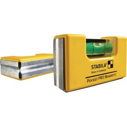 Niveau à bulles Pocket PRO Magnetic 7,2 cm aluminium jaune ± 1 mm/m avec aimant STABILA