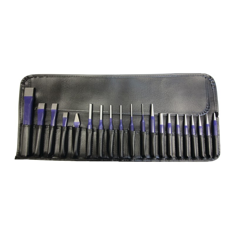 Jeu d'outils contenu 20 pièces acier chrome-vanadium autotrempant en pochettes pliable PROMAT