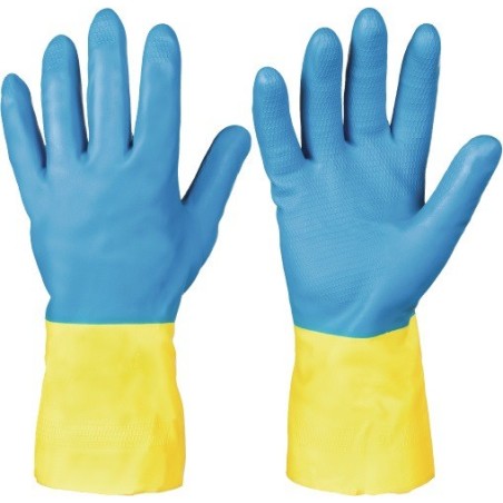 Gant protection chimique Kenora taille 10 bleu/jaune EN 388, EN 374 cat. III