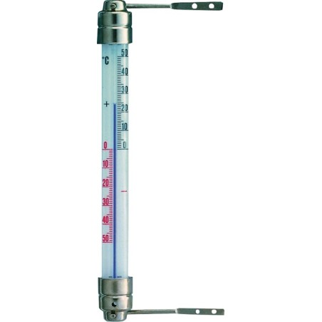 Thermomètre de fenêtre plage de mesure -50 bis 50 degr. C H200xl23xP28 mm métal TFA
