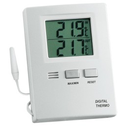 Thermomètre plage de mesure ext. -50 à 70 degr. C / int. -10 à 60 degr. C H85xl60xP15 mm plastique TFA