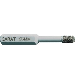 Foret pour carrelage D. 6 mm 30 mm Attachement 6 pans CARAT