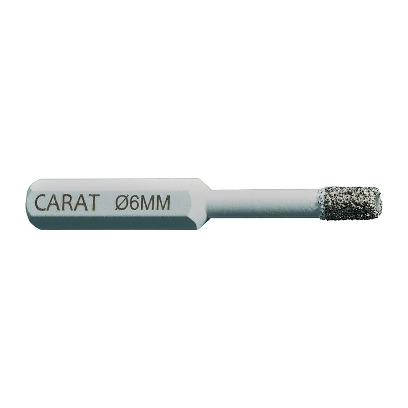 Foret pour carrelage D. 6 mm 30 mm Attachement 6 pans CARAT