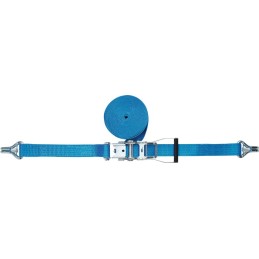 Sangle d amarrage DIN 12195-2 longueur 8 m largeur 50 mm ac rochet + crochets pointu et sécurité LC U 5000 daN PROMAT