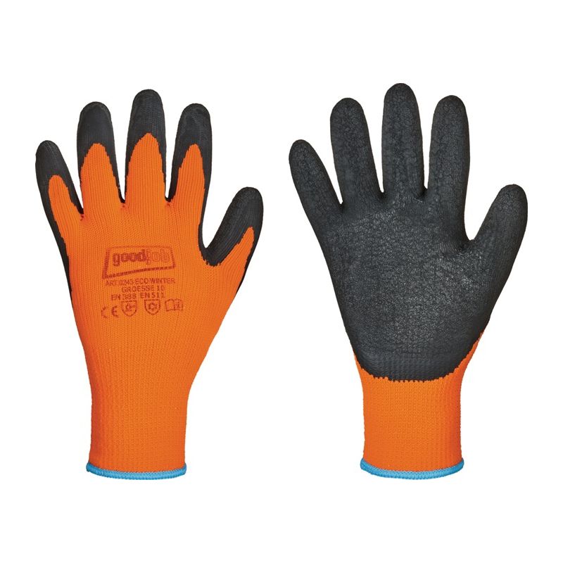 12 paires de Gants de protection contre le froid Eco Winter taille 10 noir/orange EN 388, EN 5